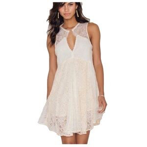 Free People Dint you Dare ivory Lace Sleeveless Dress size s/p